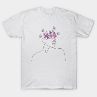 Beautiful Thoughts | One Line Drawing | One Line Art | Minimal | Minimalist T-Shirt